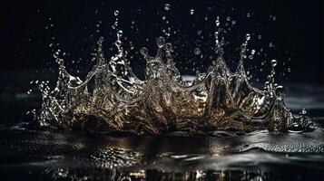 High-Speed Splash, Intricate Water Collision, water splashes forming photo