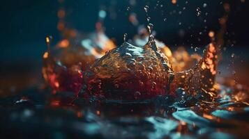 Droplet Dance, water droplets dancing on the surface of a pond photo