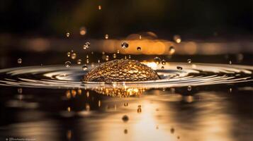 Droplet Dance, water droplets dancing on the surface of a pond photo