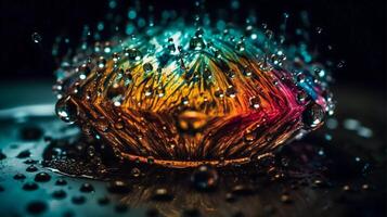 Droplet Dance, water droplets dancing on the surface of a pond photo