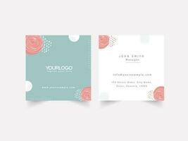 Front And Back Side Of Editable Business Card Design On White Background. vector