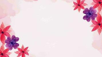 Aquarell Blumen- Hochzeit Herbst Sommer- Overlay Hintergrund Animation Video. Valentinstag Tag, Mutter Tag, Hochzeiten, und Damen Tag Hintergrund Schleife Video Animation