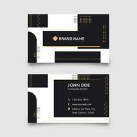 Business Card Template Design In Black And White Color. vector