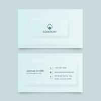 Neumorphic Business Or Visiting Card In Front And Back Side. vector