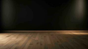 Cleanse light dim divider with brilliant chiaroscuro and wooden floor. Bump in establishment for thing presentation. Creative resource, Video Animation
