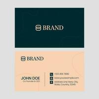 Business Card Template Layout In Teal And Peach Color. vector