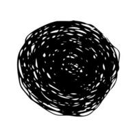 Sketch scribble smear. Black pencil drawing in the shape of a circle on white background. Great design for any purposes. Vector illustration.