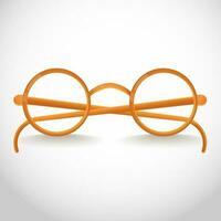 Brown eyeglasses element on white background. vector