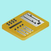 3D Sound Mixer or Equalizer in yellow and black color. vector