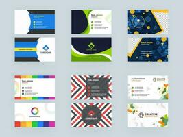 Abstract Professional and Designer Business Card Template or Visiting Card Set. vector