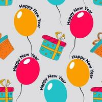 Happy New Year Theme Seamless Pattern Background. vector