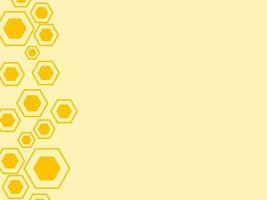 Yellow Background Decorated With Hexagon Pattern And Copy Space. vector