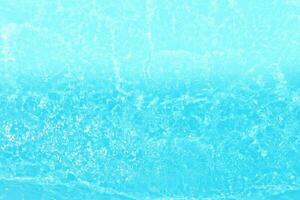 Blue water with ripples on the surface. Defocus blurred transparent blue colored clear calm water surface texture with splashes and bubbles. Water waves with shining pattern texture background. photo