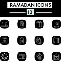 plano estilo conjunto de Ramadán icono conjunto vector