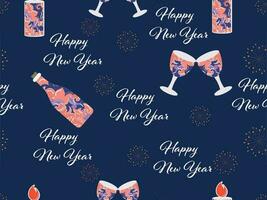 Seamless Happy New Year Theme Pattern Background. vector