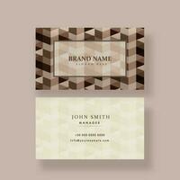 Double Side Of Editable Business Or Visiting Card With Chevron Pattern. vector