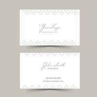 White Color Business Card Template In Front And Back View. vector