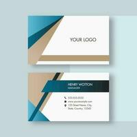 Modern Editable Business Card Design With Double-Sides Presentation. vector