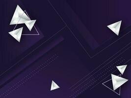 Abstract Purple Background With 3D Triangular Shapes. vector