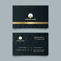 Front And Back Side Of Horizontal Business Card In Gray Color. vector