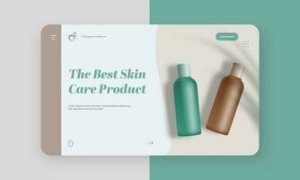 Best Skincare Product Based Landing Page Or Hero Banner For Advertising. vector