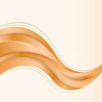 Glossy Bronze Abstract Wave Over Background. vector