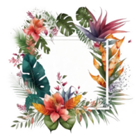 Watercolor tropical leaves cutout png