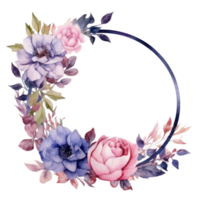 Aquarell Blumen- Rahmen ausgeschnitten png