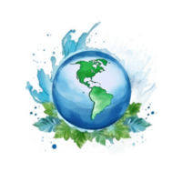 Watercolor Earth planet cutout png