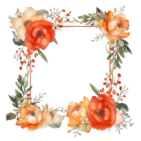 Aquarell Blumen- Rahmen ausgeschnitten png