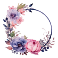 Aquarell Blumen- Rahmen ausgeschnitten png