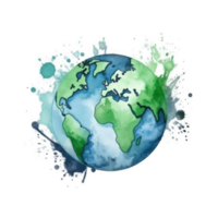 Watercolor Earth planet cutout png