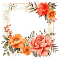 Aquarell Blumen- Rahmen ausgeschnitten png