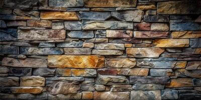 Abstract stone wall texture background. Created photo