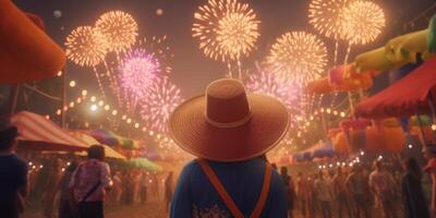 festa junina fondo, brasileño fiesta y latín americano festival. generativo ai foto