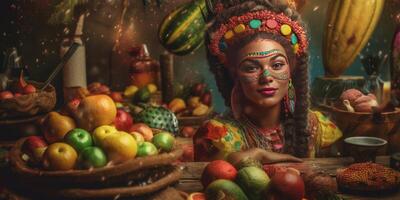 Brazilian celebrating party background, National event and holiday celebration. photo