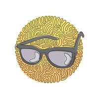 anteojos negros de dibujo continuo de una línea. gafas modernas de moda. gafas hipster. gafas de lectura de moda negras. estilo de fondo de círculo de rizo de remolino. gráfico vectorial de diseño de dibujo de una sola línea vector