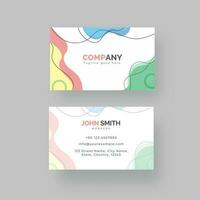 Abstract Business Card Template Layout In Double-Sides On Gray Background. vector