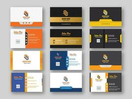 Set Of Business OR Visiting Card In Front And Back View. vector