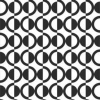 Seamless Geometrical Pattern With Half Circles In Black And White Color. vector