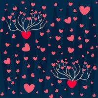 Seamless Love Theme Pattern Background In Red And Blue Color. vector