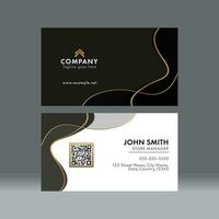 Business Or Visiting Card In Black And White Color. vector