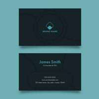 Horizontal Business Template Or Visiting Card In Dark Teal Color. vector