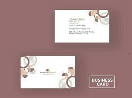 Front And Back View Of Corporate Business Card Or Horizontal Template Design. vector