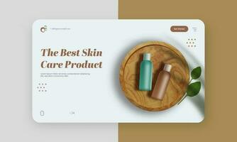 Best Skincare Product Based Landing Page Or Web Banner Layout For Advertising. vector