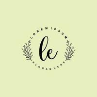 LE Initial beauty floral logo template vector