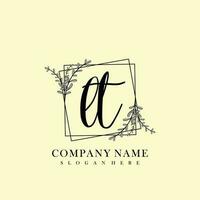 LT Initial beauty floral logo template vector