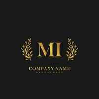 MI Initial beauty floral logo template vector