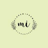 MI Initial beauty floral logo template vector