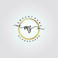 MS Initial beauty floral logo template vector